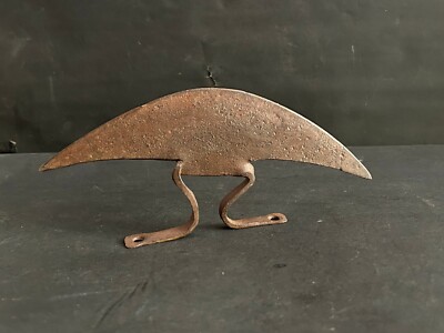 Selten Alt Vintage Handgeschmiedet Half Moon Crescent Form Rustikal Eisen Axe
