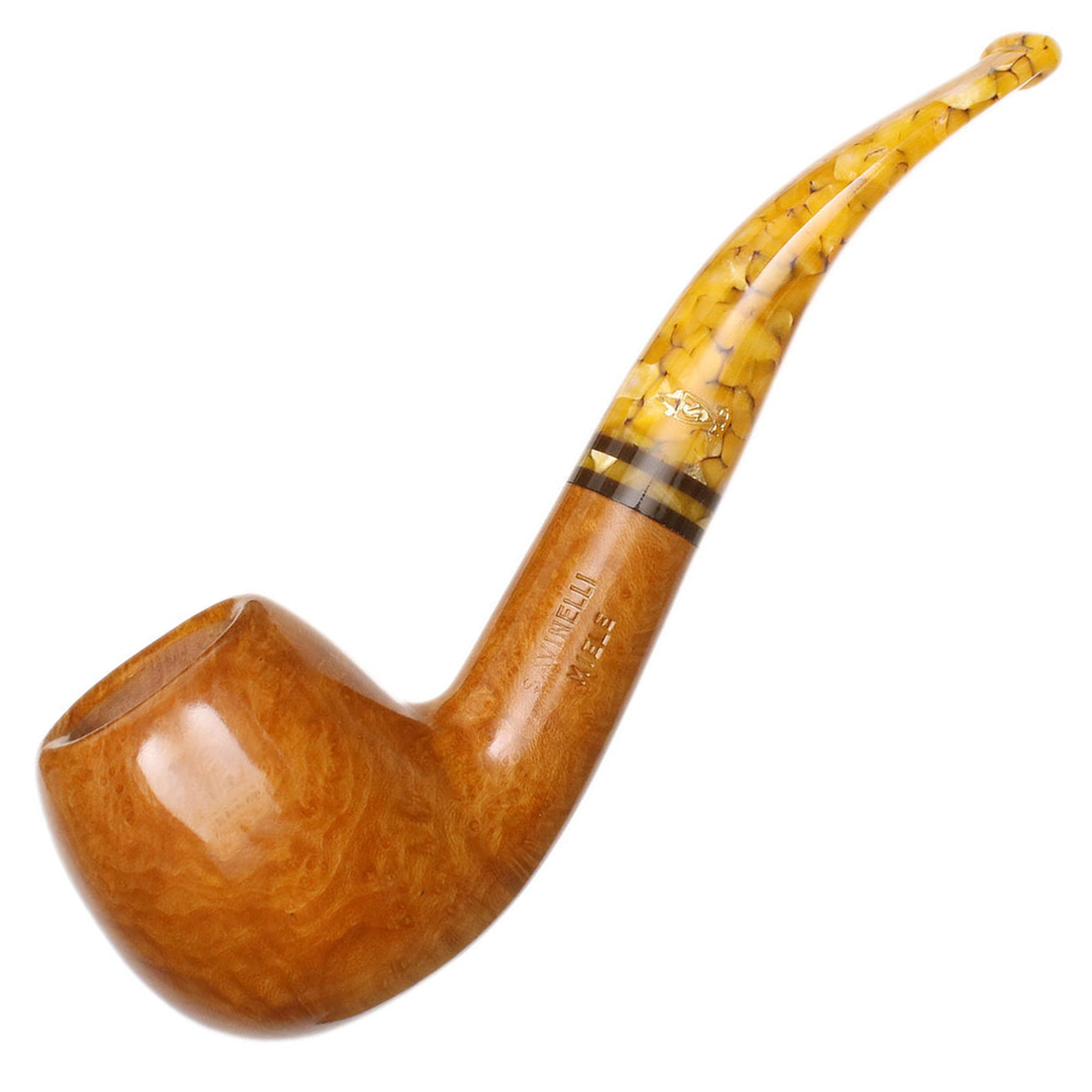 LARDINIラルディーニジレベスト・オレンジイエロー・Hempヘンプ・50 Savinelli Miele 626 Honey Finish Briar Tobacco Pipe, Smooth Finish