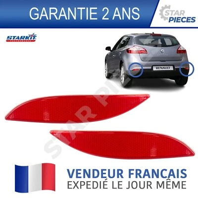 STARKIT PERFORMANCE CATADIOPTRE REFLECTEUR PARE CHOC ARRIERE GAUCHE + DROIT MEGANE 3 5P 12-20