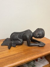 Antique Praying Disciple Buddhist Temple Carving Wood 1800s Burmese? Thai?