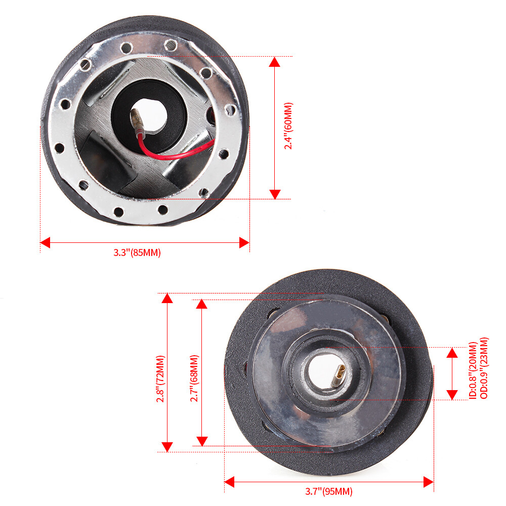 12.5" Carbon Fiber Steering Wheel Hub Adapter For Ford Mustang Non-GT 1984-2004