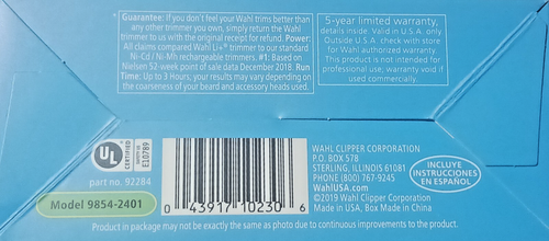 WAHL: "Lithium Ion Beard Trimmer & Accessories" NIB- 2019 - Afbeelding 5 van 5