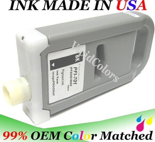 Adaptable ink cartridge fits Canon PFI-702 BK Black IPF 8100 9100 pfi702 - Picture 2 of 2