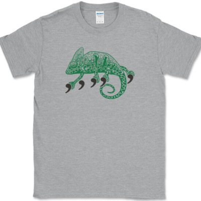 Comma Chameleon T-Shirt Funny Music Culture Humor Novelty Song Club Tee