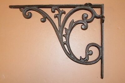 Large Size Decorative Shelf Brackets Solid Heavy Cast Iron, Fancy Design, B-85