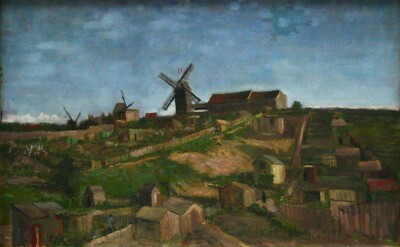 The hill of Monmartre by Vincent Van Gogh Giclee Fine Art Print Repro on Canvas