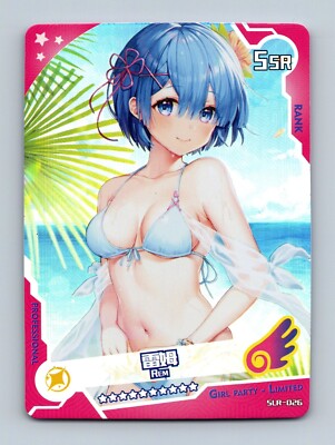 Goddess Story TCG - Rem Rezero Life - Foil - Anime Waifu Swimsuit Girl Party
