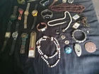 (27) Vintage broken Wrist Watches & costume jewelry lot,(over 3+ Lb) Bin92