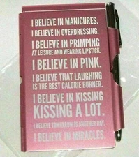 Wellspring Flip Note + Pen -  I Believe MPN: 1675 pink white organizer flipnote