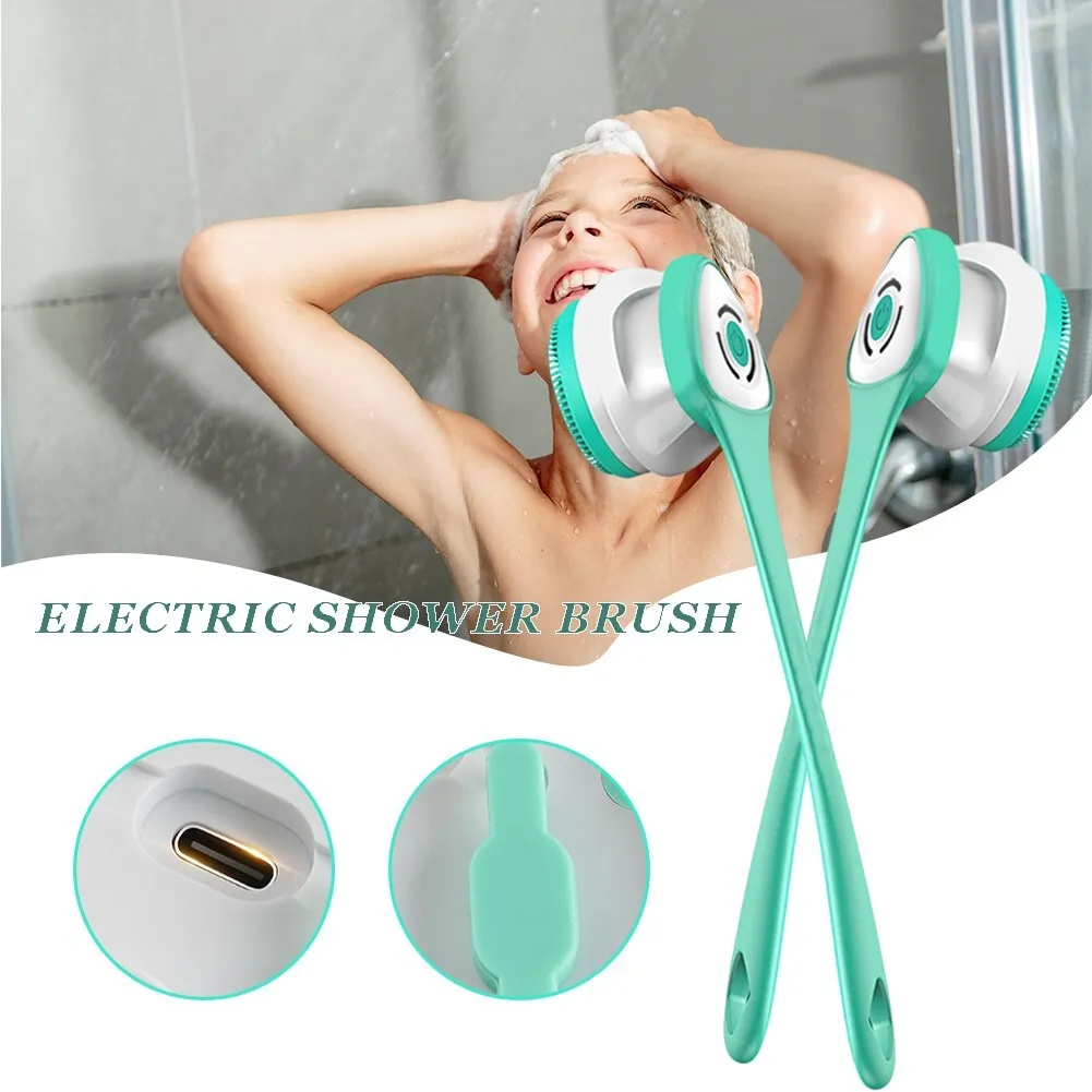 Electric Body Brush Back Scrubber for Shower Rechargeable Exfoliating Bath  US