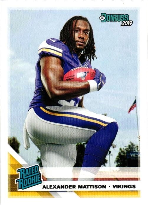 2019 Panini Donruss Rated Rookie Alexander Mattison #331 Rookie RC Vikings Mint