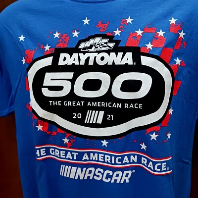 2021 Daytona 500 Medium Blue Shirt NASCAR The Great American Race Shirt Racing