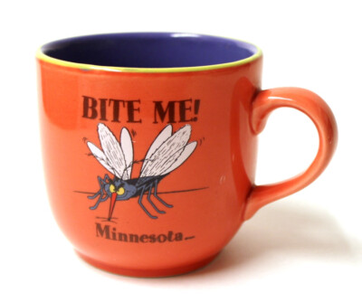 Vintage Bite Me we're here all Summer Mosquito Minnesota Ceramic Mug