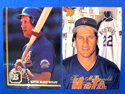 Kevin McReynolds 1994 Bowman & 1994 Leaf Studio Baseball - Mets