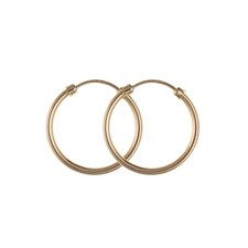 NEW 9ct Yellow Gold Plain Capped Tube Hoop Earrings Pair Of 20x2mm UK 375 Stamp
