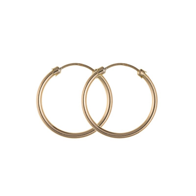 NEU 9 kt Gelbgold einfache gekappte Röhre Creolen Paar 20 x 2 mm UK 375 Stempel