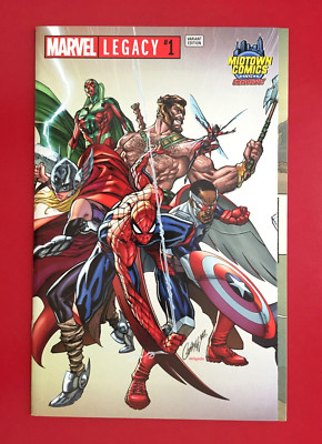 MARVEL LEGACY #1 (NM) J SCOTT CAMPBELL Midtown Exclusive JASON ARRON Spider-Man