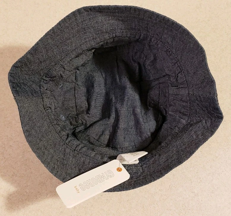 全新 Gymboree 男孩 6-12 12-24 个月 Chambray 太阳帽 蓝色海滩 夏季 #24419 — 第 2/3 张图片