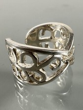 Vintage 925 Sterling Silver Filigree Bohemian Pattern Open Ring Size 5