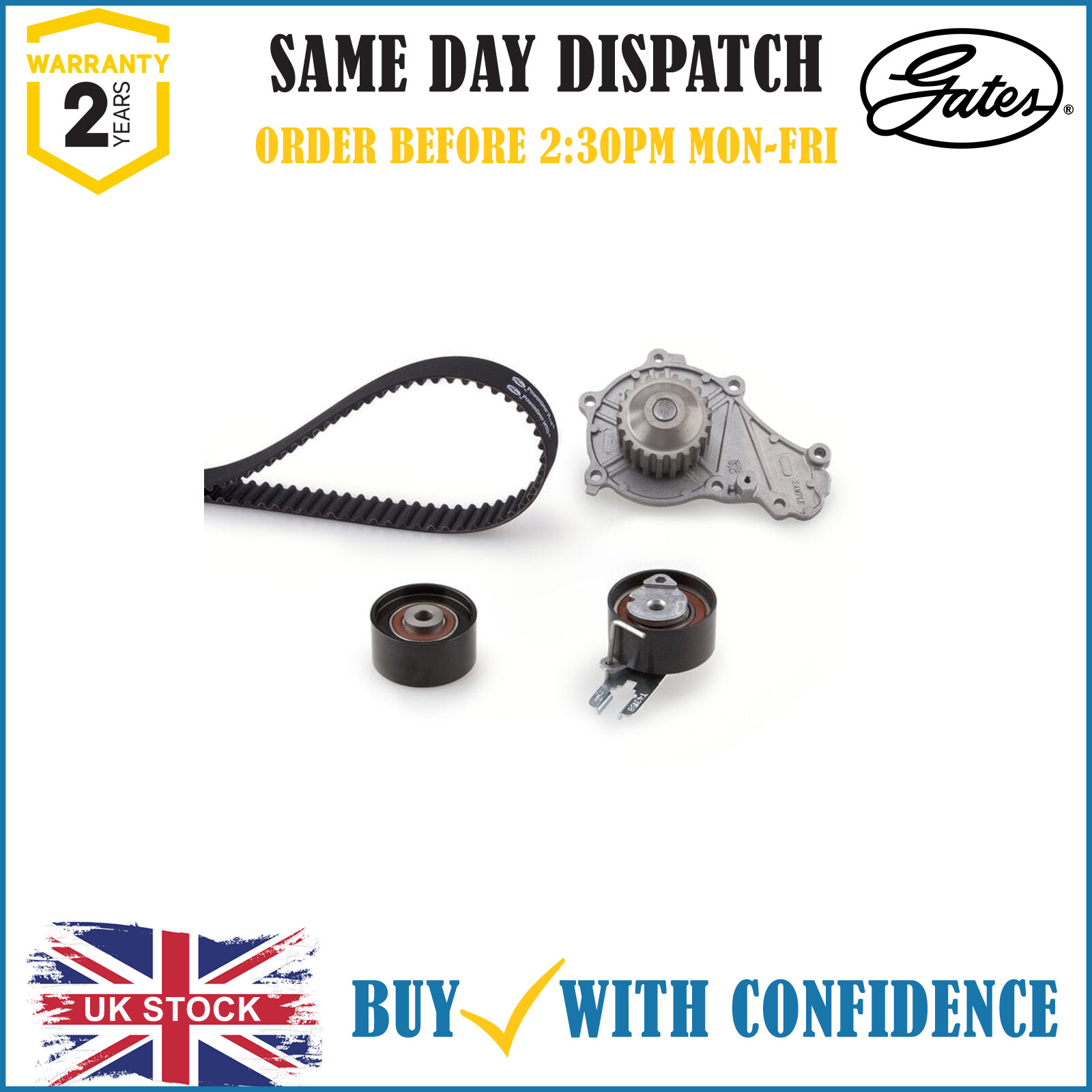 WATER PUMP & TIMING BELT KIT KP15589XS FOR SUZUKI CITROEN 8HY 1.4L 4cyl AERIO - Image 14