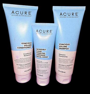 Acure ''Vivacious Volume'' Shampoo & Conditioner and Incredibly clean facial scrub