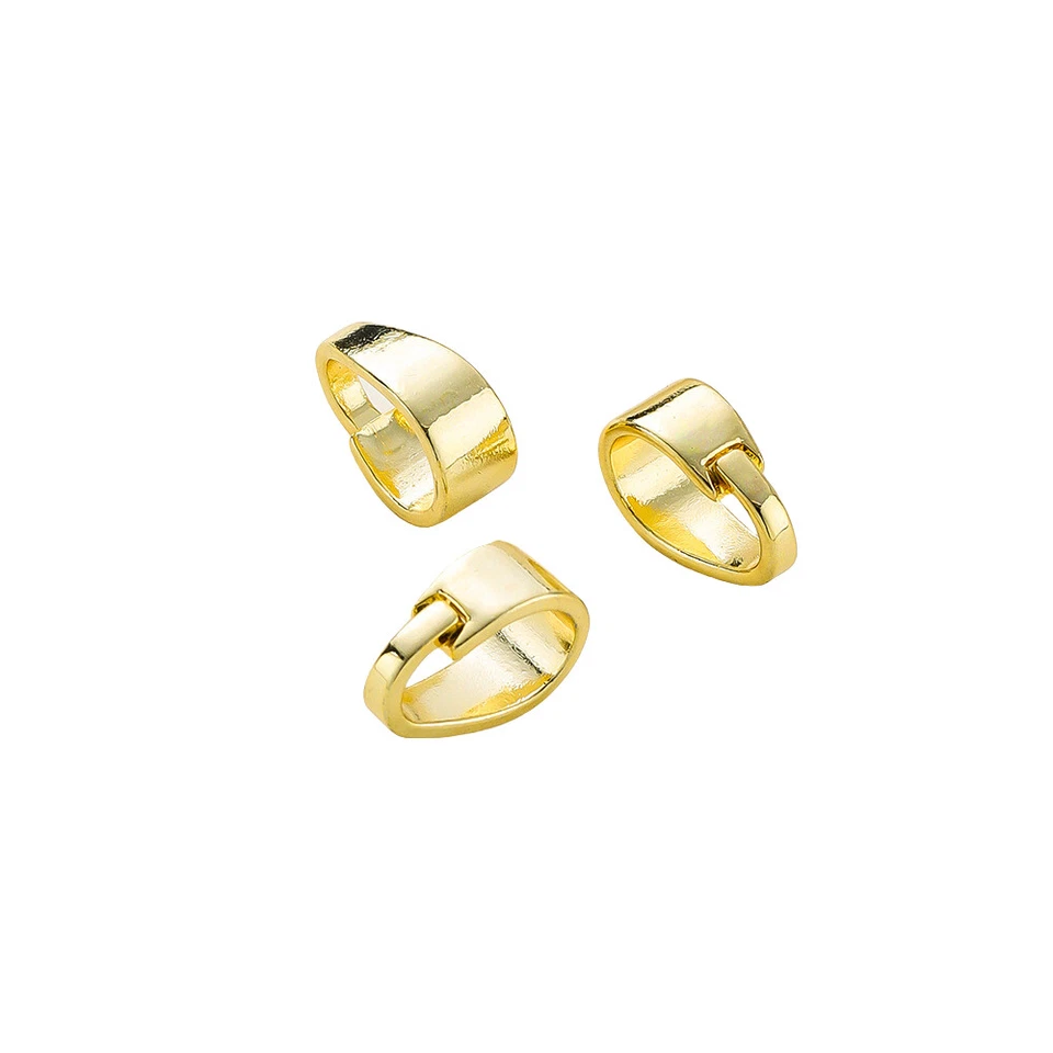 20pcs 14K / 18K Gold Plated Brass Pendant Clips Snap Bails Necklace Connectors - Image 2 of 4