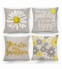 4pc Yellow, You Are My Sunshine, Throw Pillows,18x18