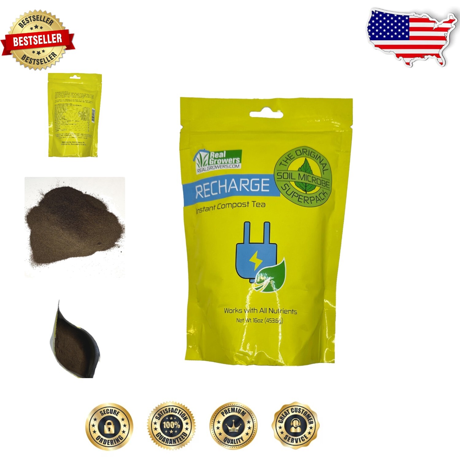 16oz Recharge Compost Tea - Boost Plant Health with Soil Microbes & Mycorrhizae