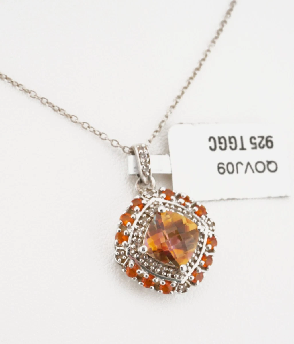 Beautiful Sterling Silver 925 TGGC Gemporia Sparkling Citrine Pendant Chain