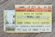 Pearl Jam Concert Ticket Deer Creek Music Center 8/18/00