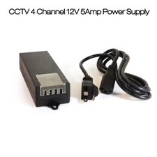 Qty1X CCTV Power Supply 4 Port 12VDC 5Amp for Security Analog Cameras