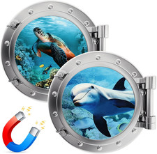 Konohan 2 Pcs Large Cruise Door Decorations Magnetic Porthole Cruise Door Magnet