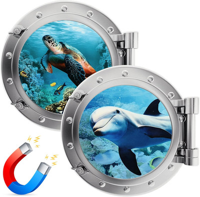 Konohan 2 Pcs Large Cruise Door Decorations Magnetic Porthole Cruise Door Magnet
