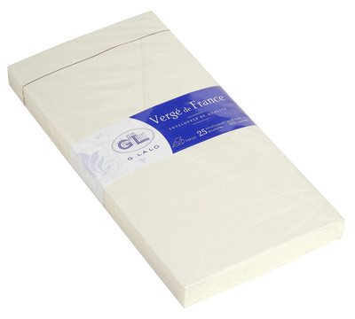 G.Lalo 10x Pack mit 25 Umschlägen Vergé de France, DL 220x110mm Farbauswahl