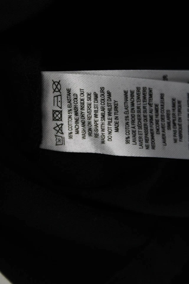 Camisa corbata acanalada cuello redondo manga corta French Connection para mujer azul marino talla grande Foto 4 de 4