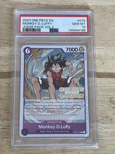 Monkey.D.Luffy (Judge Vol. 2) OP03-070 One Piece Promotion Card  - PSA 10