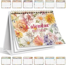 Gannyfer 2026 Flip Desk Calendar 6" x 8" 18-Month Simplicity Floral