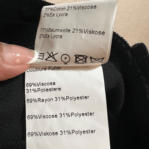 Women’s Black Velvet Piazza Sempione dress pants size 42 stretch - Afbeelding 8 van 9
