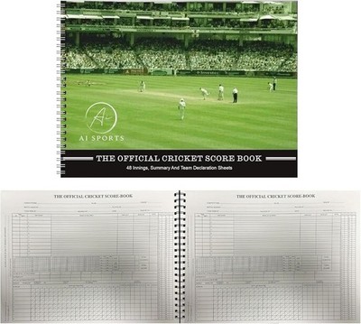 Soft Cricket Scorebook - Torschützenbuch mit weißen Seiten - 48 oder 60 Innings