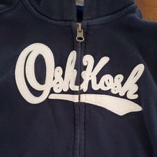 OshKosh B'gosh Logo Boy's Navy Blue Full Zip Hoodie - Size 6