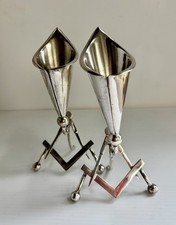 PAIR OF RARE SILVER PLATED FREEMASON’S VASES