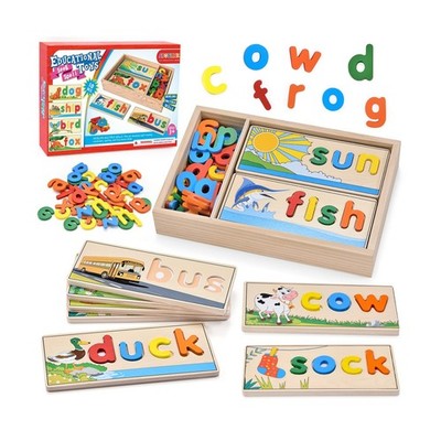 Atoylink Wooden Spell Learning Toys for 2 3 4 5 Year Old Kids Match... Fast Ship