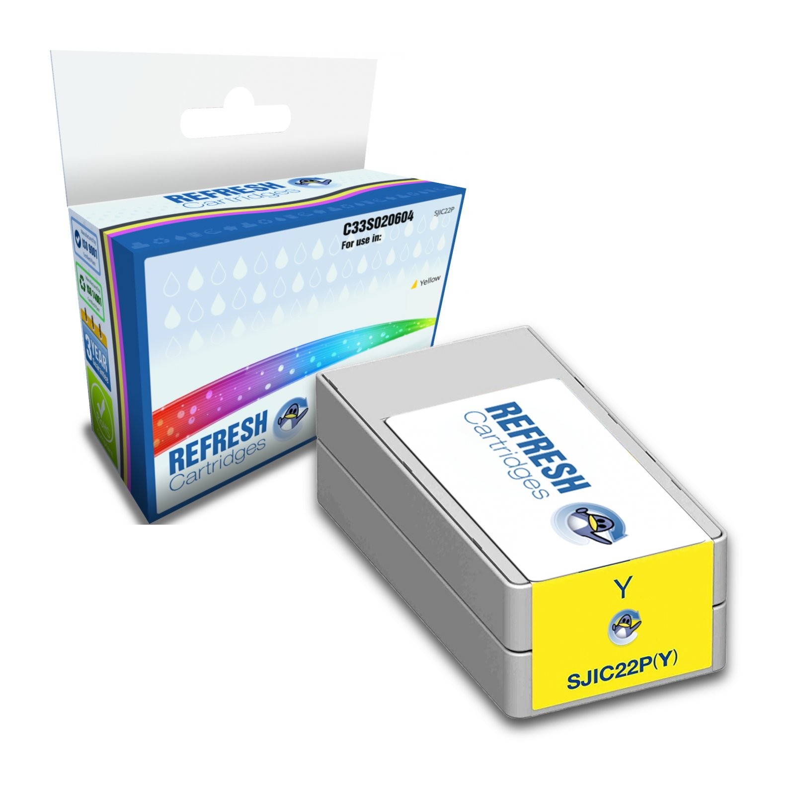 Refresh Cartridges SJIC22P(Y) Yellow Ink Cartridge for Epson Label Printers