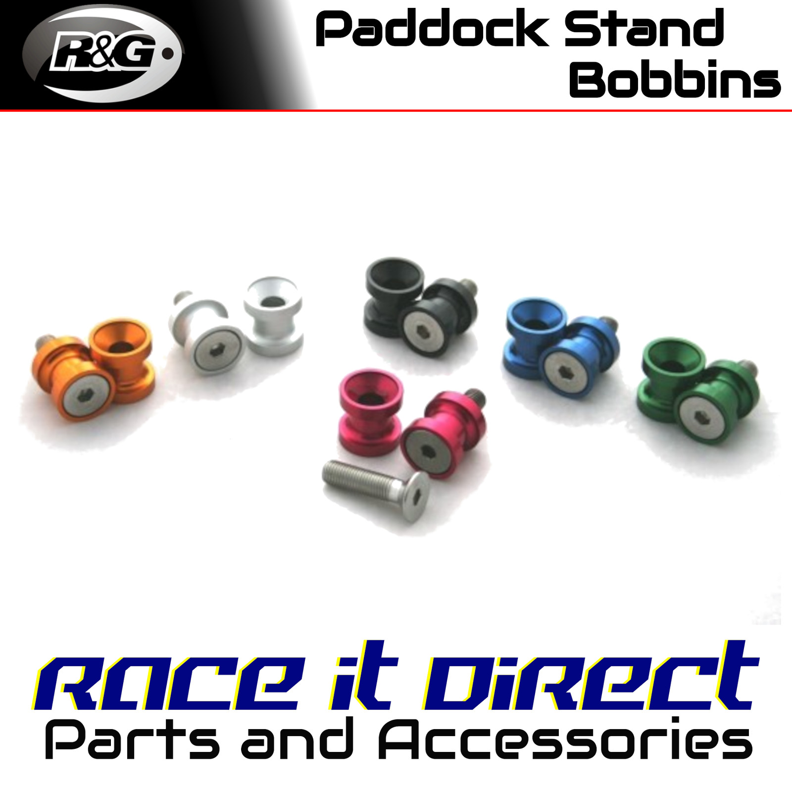 Paddock Stand Bobbins for Kawasaki ZX10-R 2012-2015 M8 Green R&G