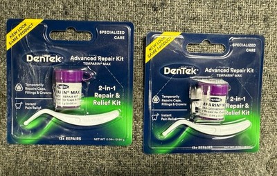 2 New Dentek Temparin Max Advanced Dental Repair Kit, 13+ Repairs