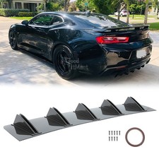 Carbon Fiber Rear Lip Bumper Diffuser Shark Fin Spoiler Wing For Chevy Camaro V3