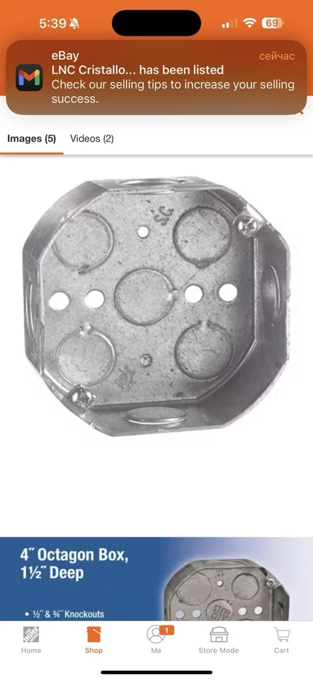 (Pack de 10) Steel City 54151 1-1/2" Profundo 4 Octágonos Caja con 1/2" y 3/4" Foto 2 de 4