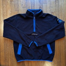 Adidas Adventure Men's S Black Fleece 1/4 Zip Pullover Sweatshirt