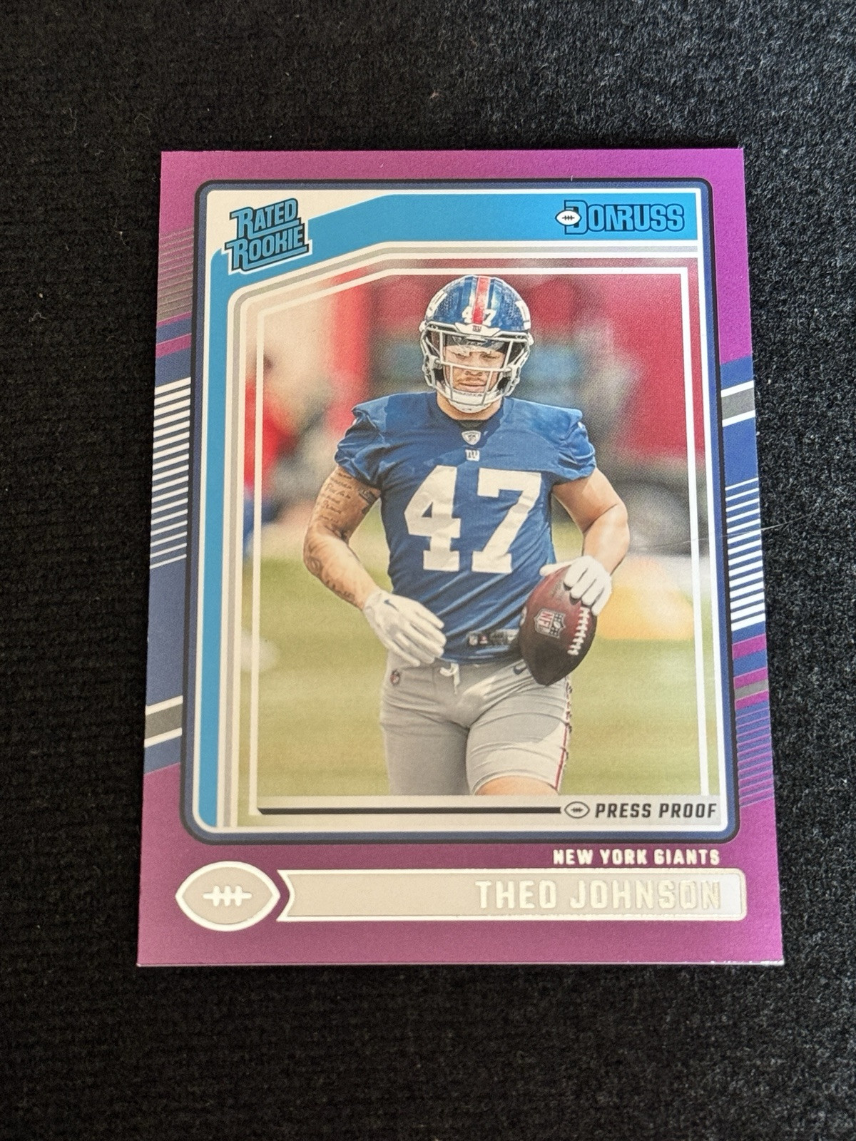 2024 Panini Donruss - Rated Rookie Theo Johnson #357 Purple Press Proof (RC)