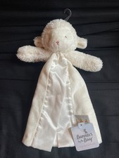 Bunnies by the Bay Lamb Sheep Lovey Security Blanket Ivory White Satin w/ strap